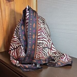 Nicole Miller Collection Tribal Pattern Silk Scarf